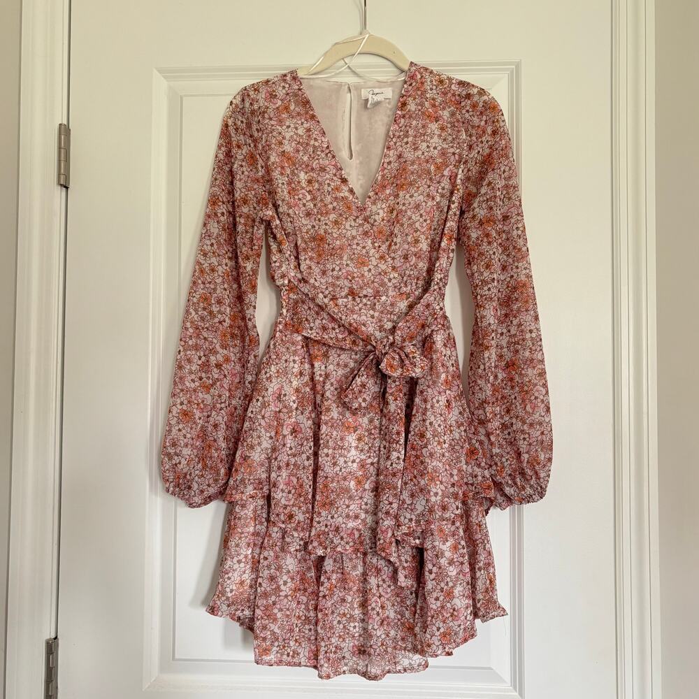 Cottagecore Floral Ruffle Mini Dress – Japna Size S, Flowy Boho Spring Vibes